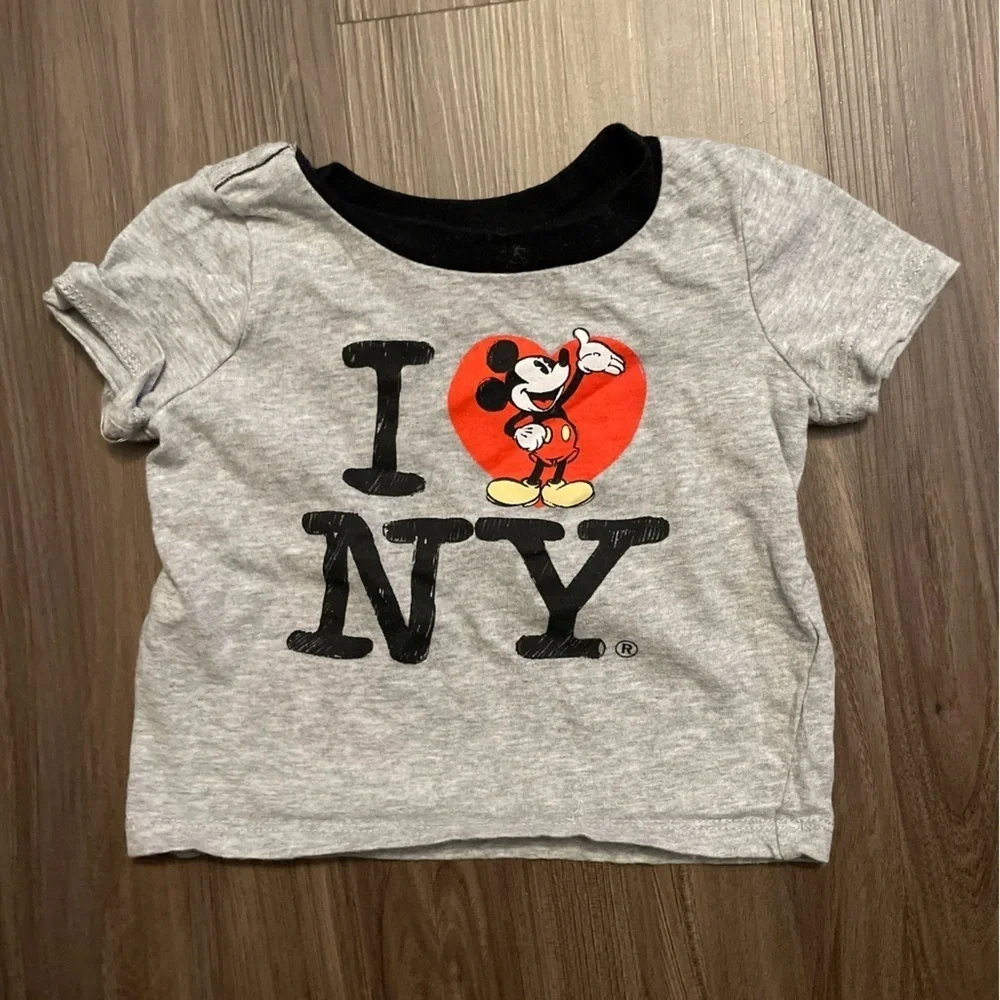 Disney Baby Mickey Mouse Gray”I love NY T-Shirt size 0-6 months